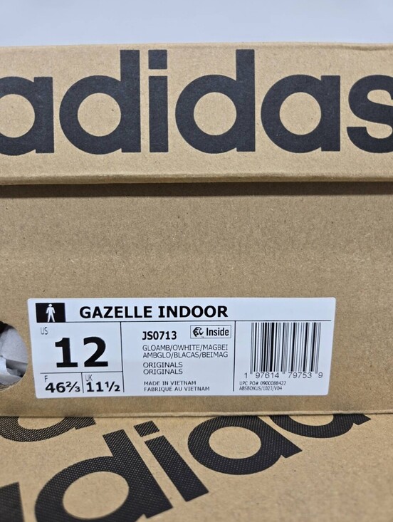 adidas Men\'s Gazelle Indoor JS0713 Glow Amber Off White Shoes Size 12 New main image 6